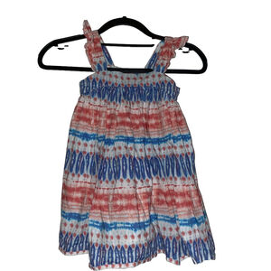 Girls Maggie & Zoe Summer Dress Size 4T Blue Red Cotton Sleeveless